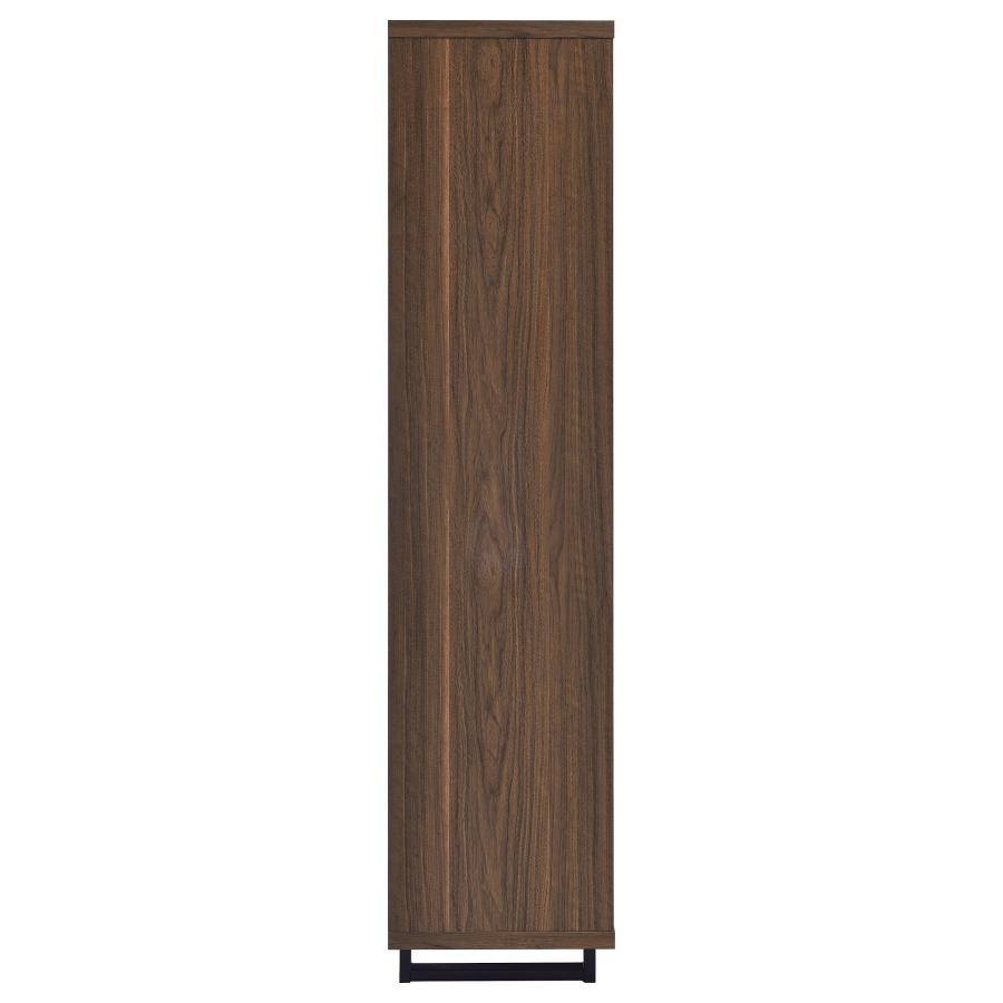 Maddox 71-inch 5-shelf Cabinet Bookcase Walnut
