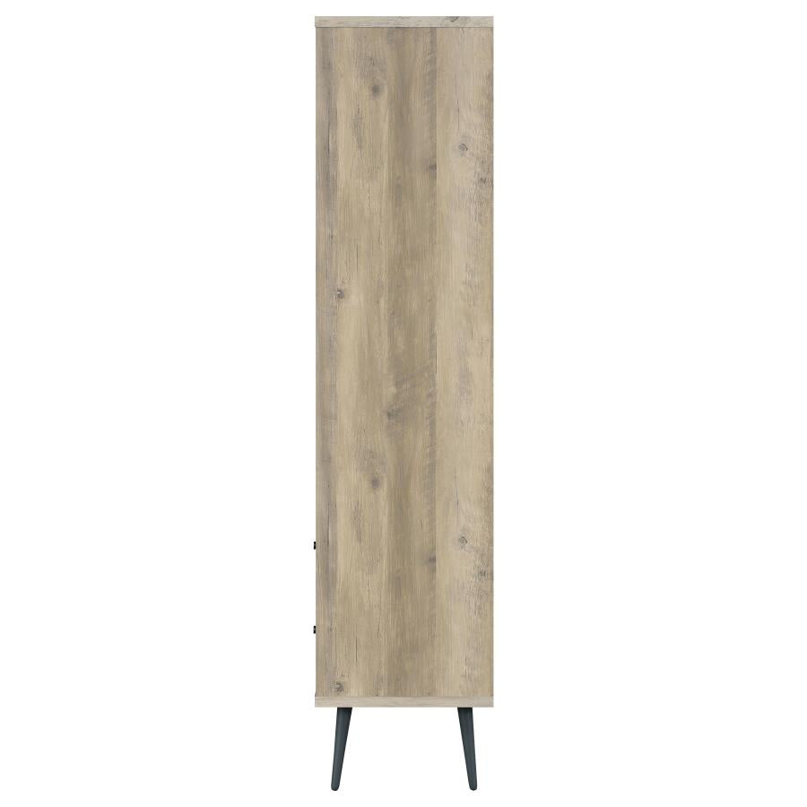 Maeve 70-inch 3-shelf Bookcase with Drawers Distressed Pine