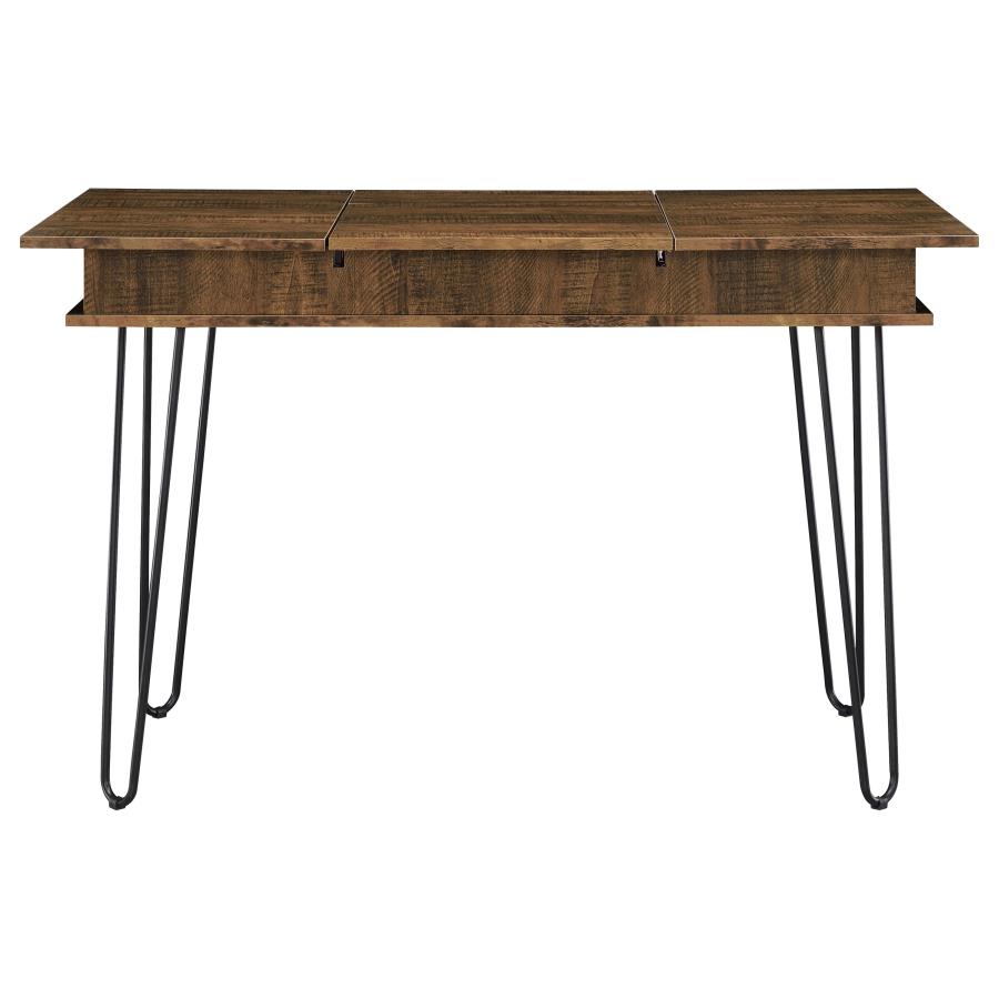 Sheeran 47-inch Writing Desk with Storage Rustic Amber