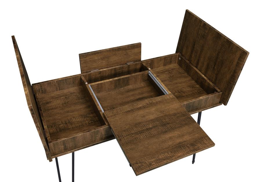 Sheeran 47-inch Writing Desk with Storage Rustic Amber