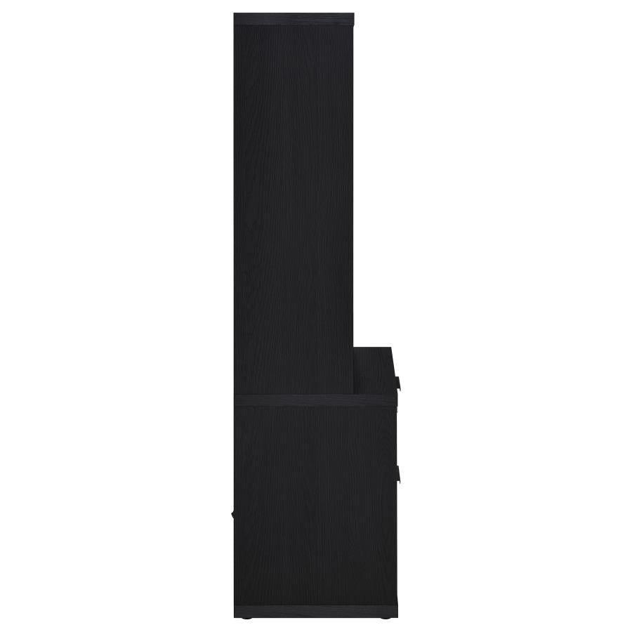Westpark 3-shelf Bookcase USB and Lockable Drawer Black