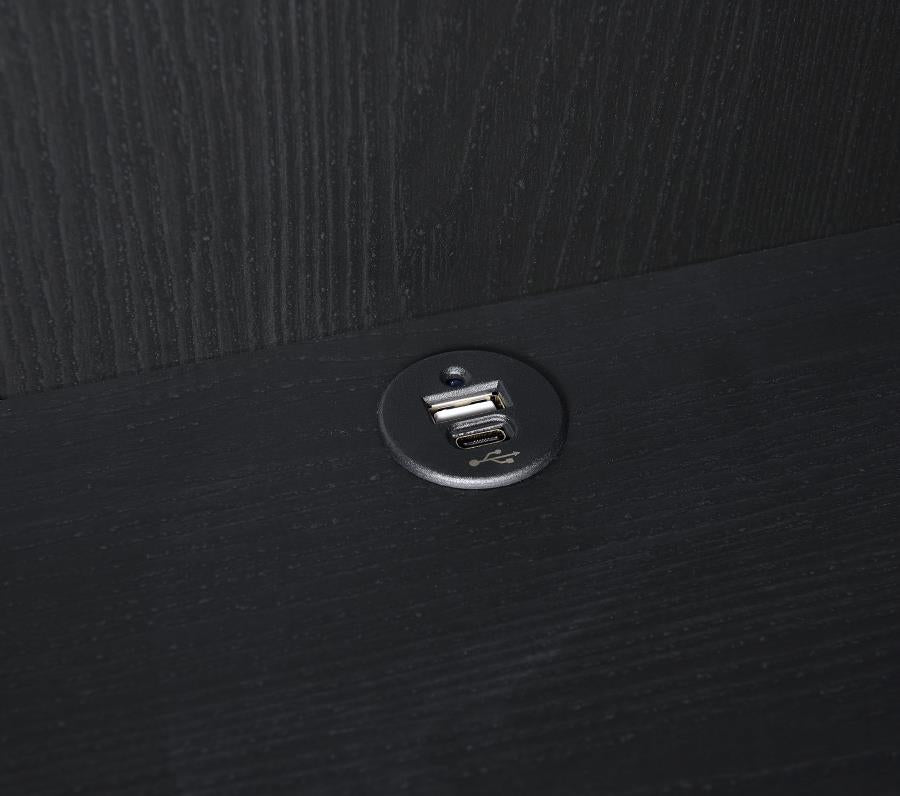 Westpark 3-shelf Bookcase USB and Lockable Drawer Black