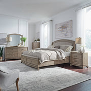 Avalon King California Upholstery Storage Bed, Dresser & Mirror, Chest, Nightstand