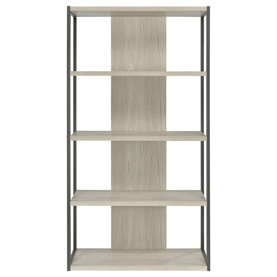 Loomis 72-inch 3-shelf Bookshelf Whitewashed Grey