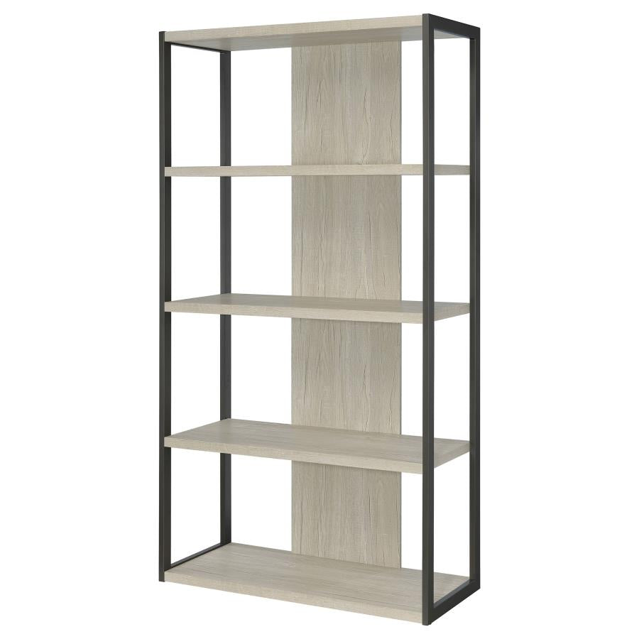 Loomis 72-inch 3-shelf Bookshelf Whitewashed Grey