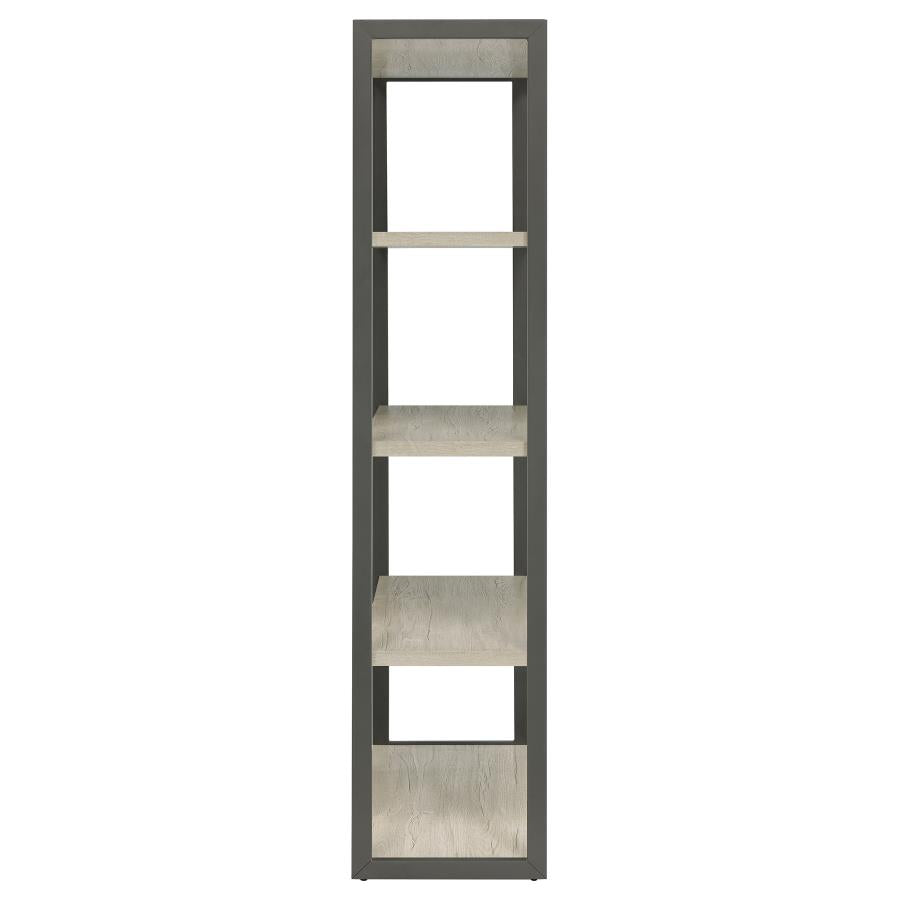 Loomis 72-inch 3-shelf Bookshelf Whitewashed Grey