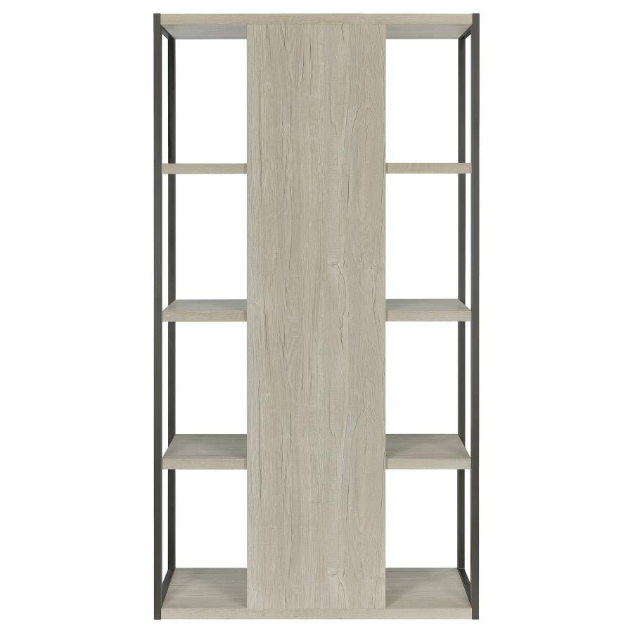 Loomis 72-inch 3-shelf Bookshelf Whitewashed Grey