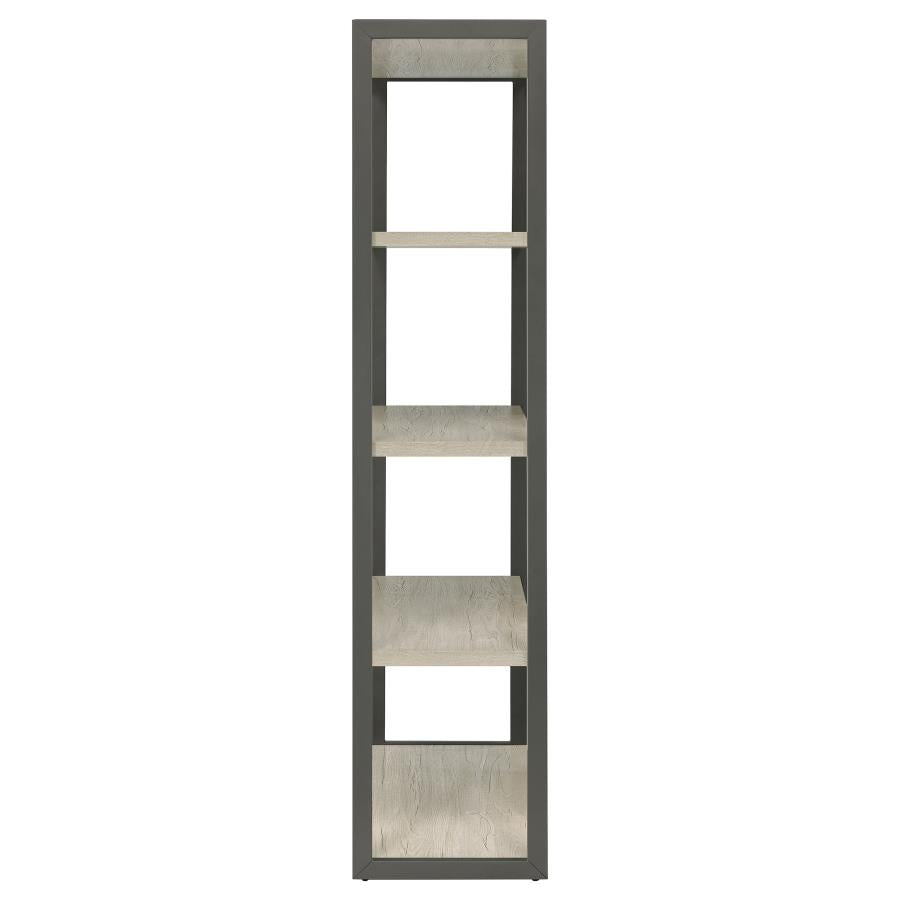Loomis 72-inch 3-shelf Bookshelf Whitewashed Grey