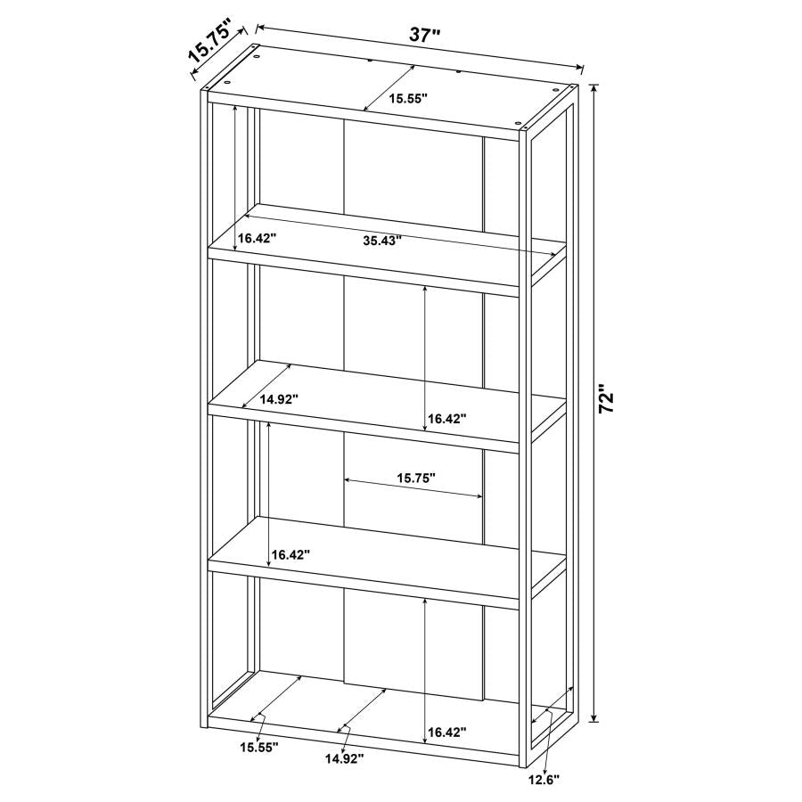 Loomis 72-inch 3-shelf Bookshelf Whitewashed Grey