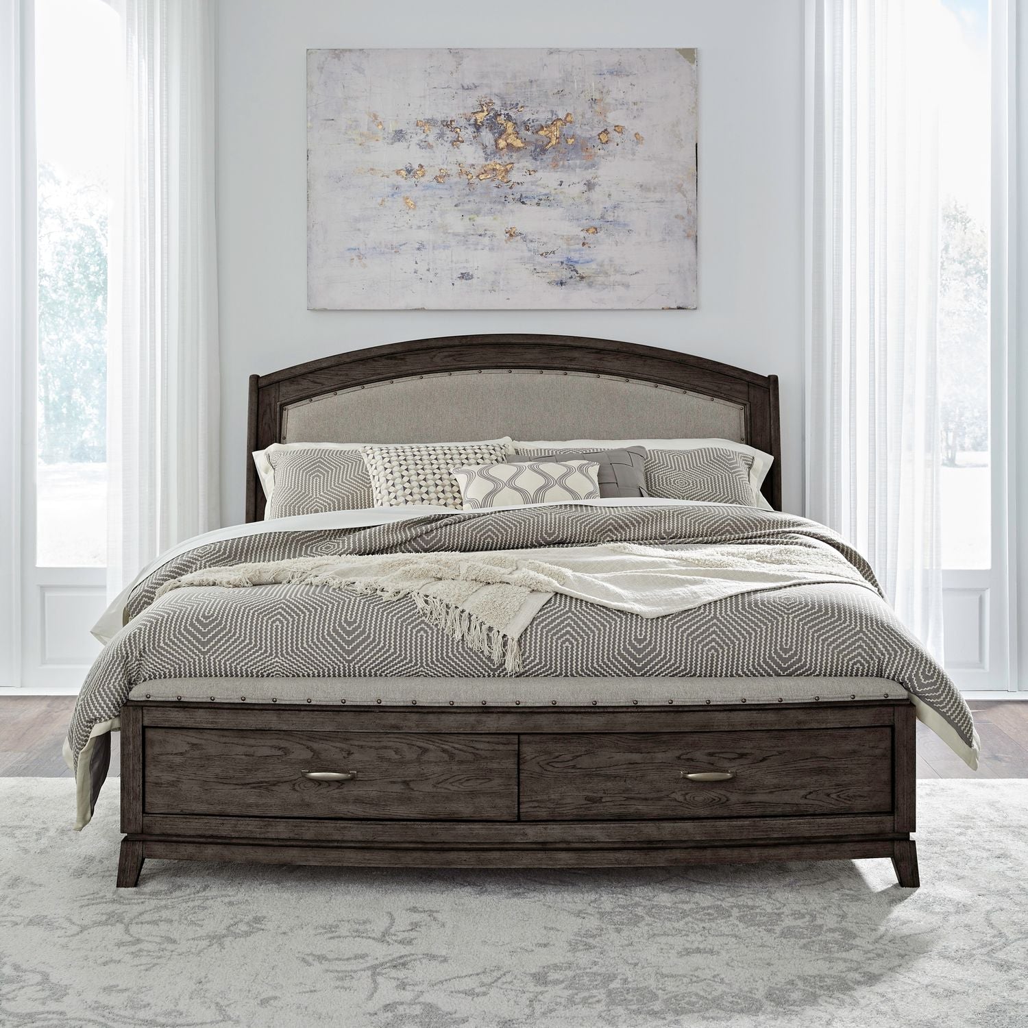 Avalon Queen Upholstery Storage Bed