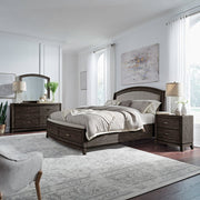 Avalon Queen Upholstery Storage Bed, Dresser & Mirror, Nightstand
