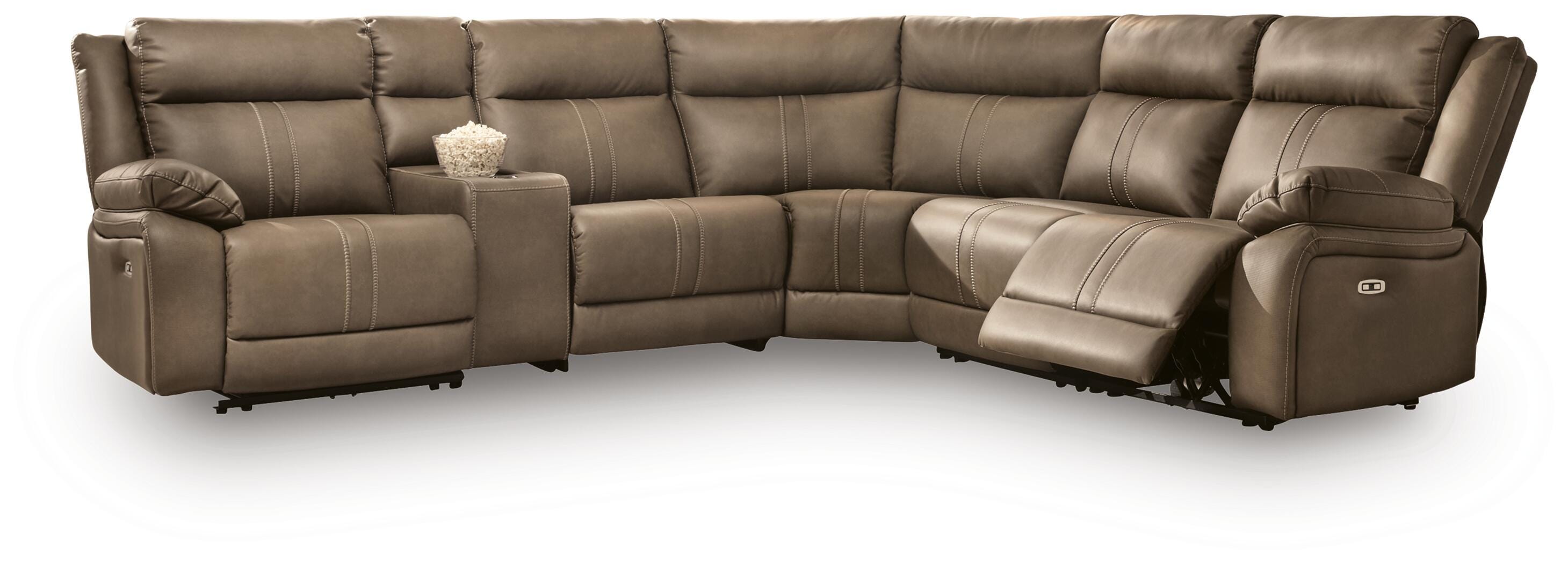 Max-Momentum 6-Piece Power Reclining Sectional with Audio Console