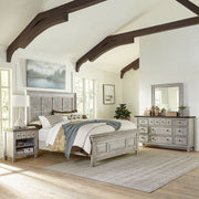 Heartland King Opt California Panel Bed, Dresser & Mirror, Nightstand