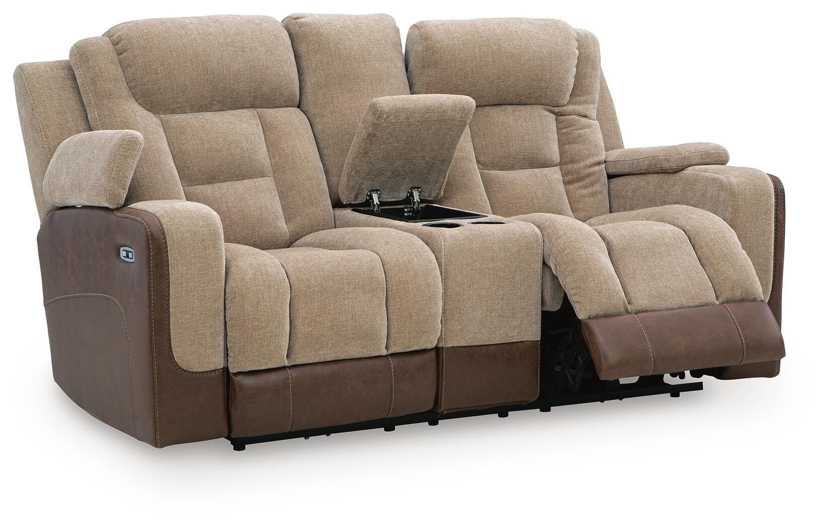 Mixed Motion Power Reclining Loveseat with Console