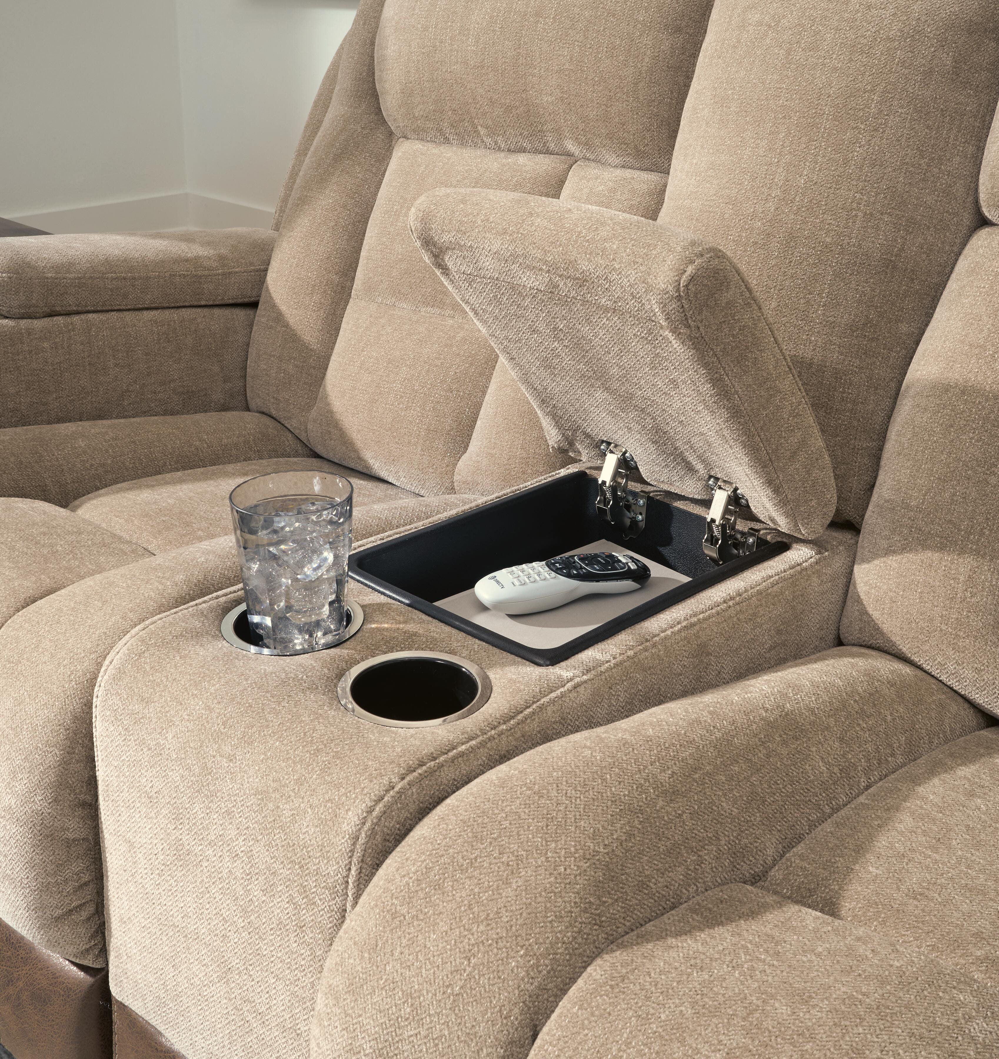 Mixed Motion Power Reclining Loveseat with Console