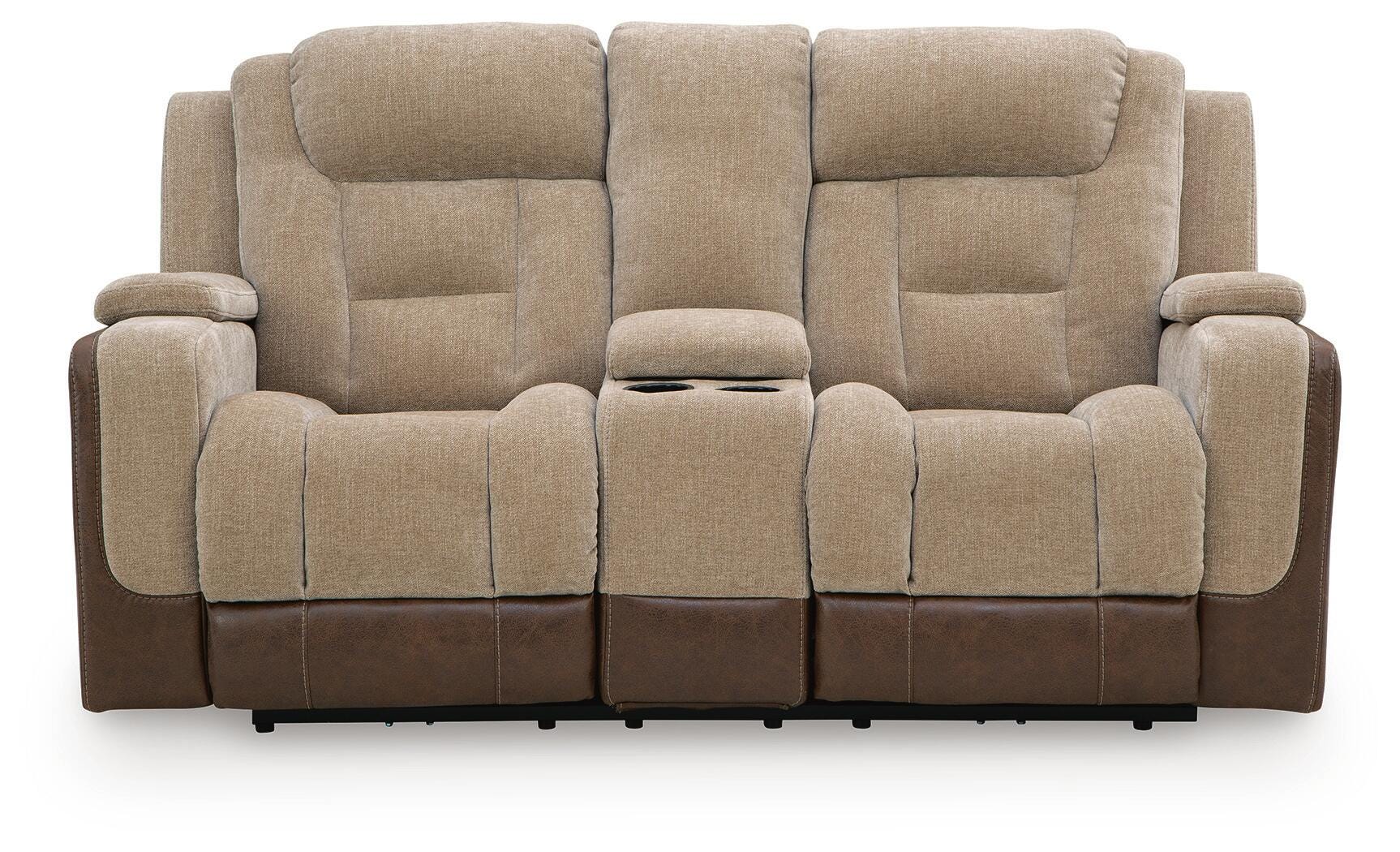 Mixed Motion Power Reclining Loveseat with Console