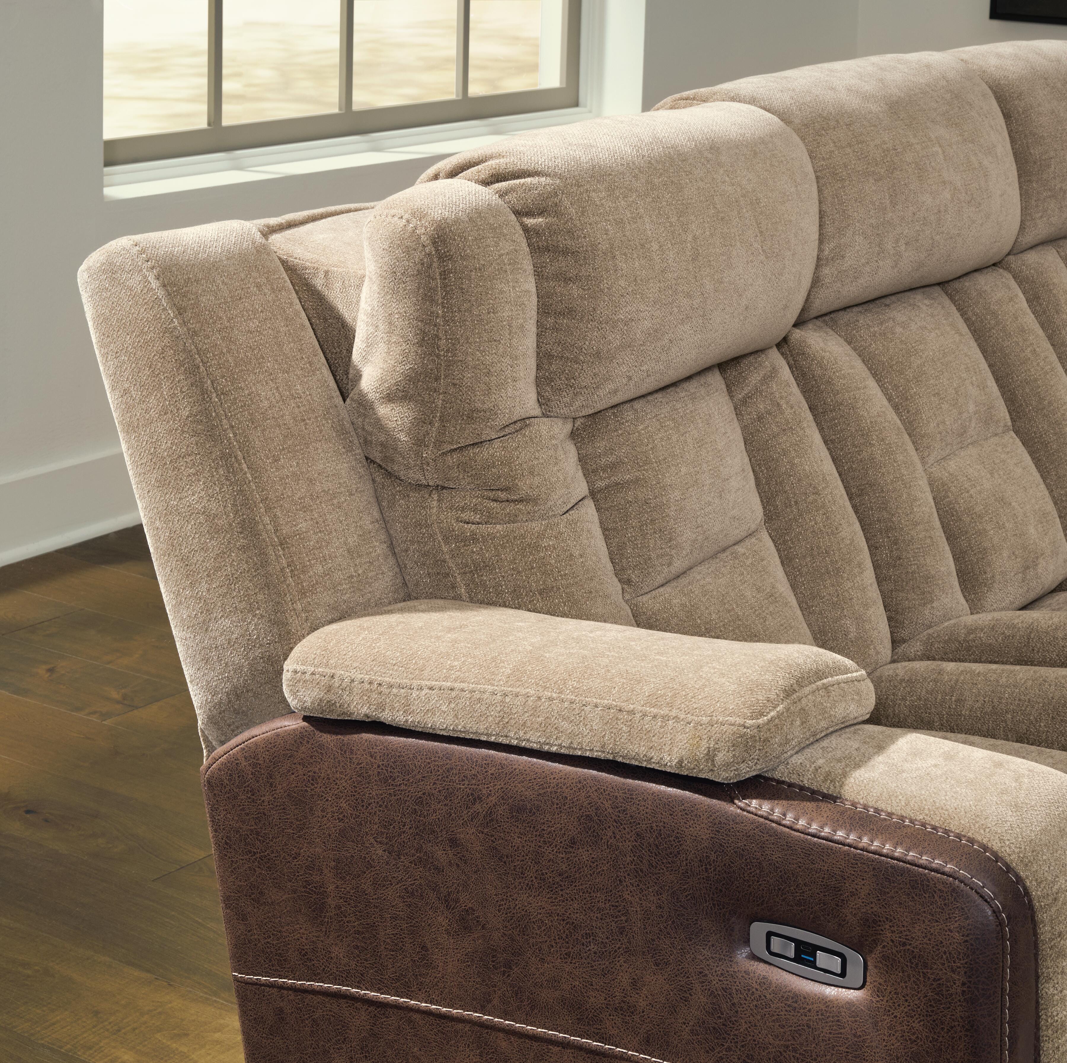 Mixed Motion Power Reclining Loveseat with Console