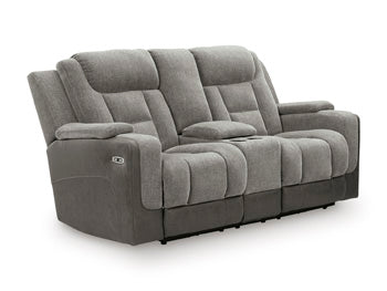 Mixed Motion Power Reclining Loveseat with Console