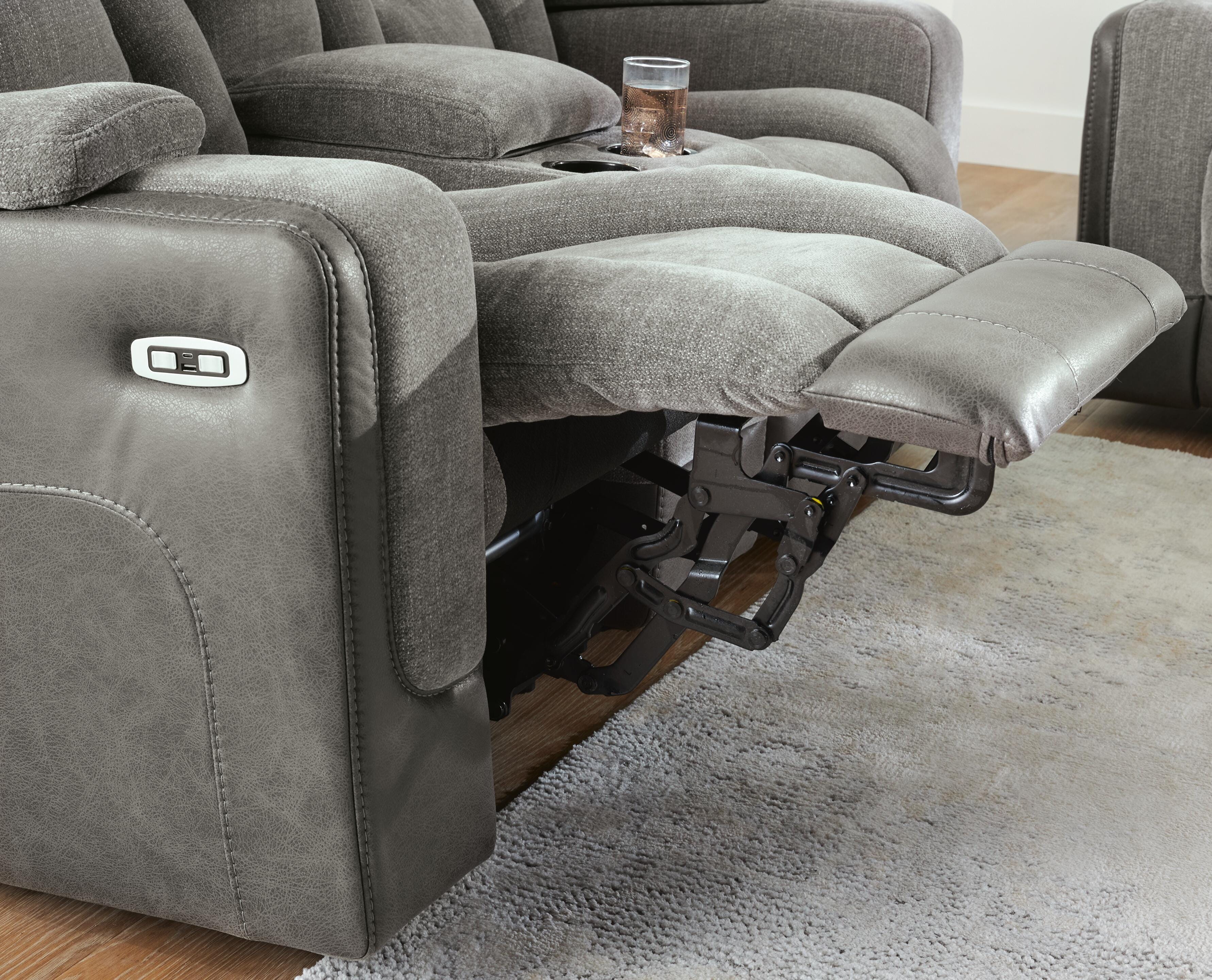 Mixed Motion Power Reclining Loveseat with Console