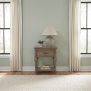 Hickory Grove Open Nightstand with Charging Station