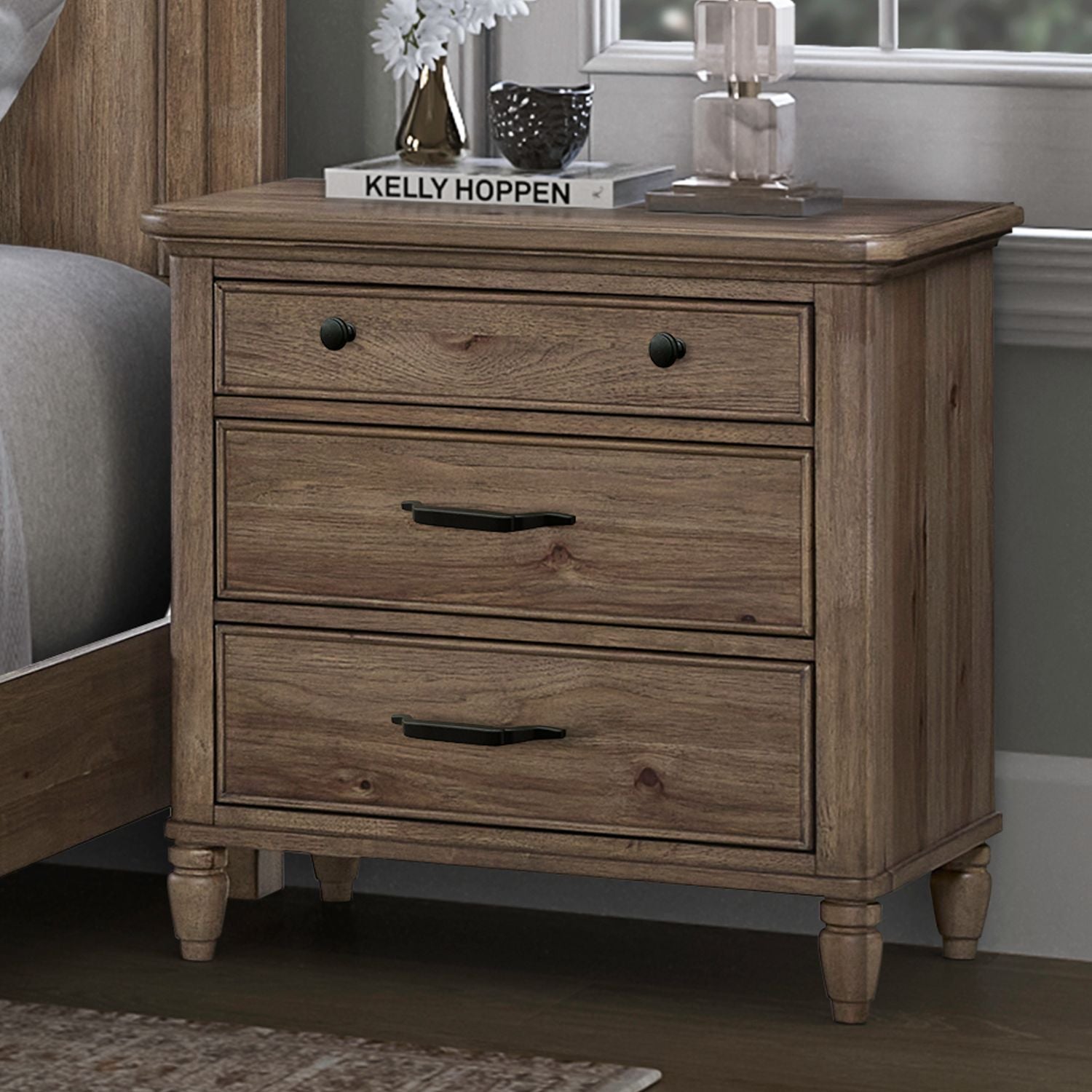 Hickory Grove Nightstand with Charging Station