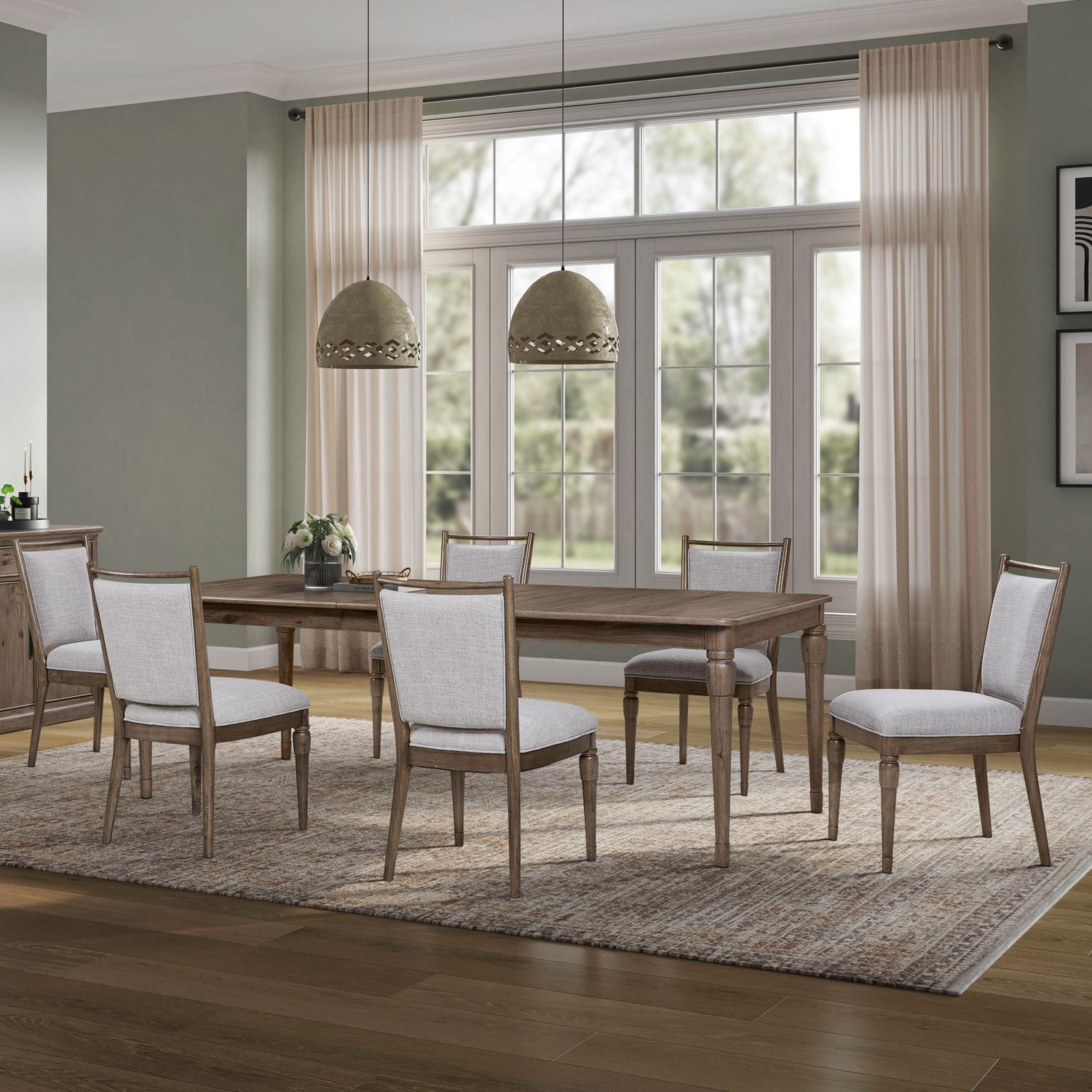 Hickory Grove Opt 7 Piece Rectangular Table Set