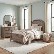 Hickory Grove Twin Panel Bed, Dresser & Mirror