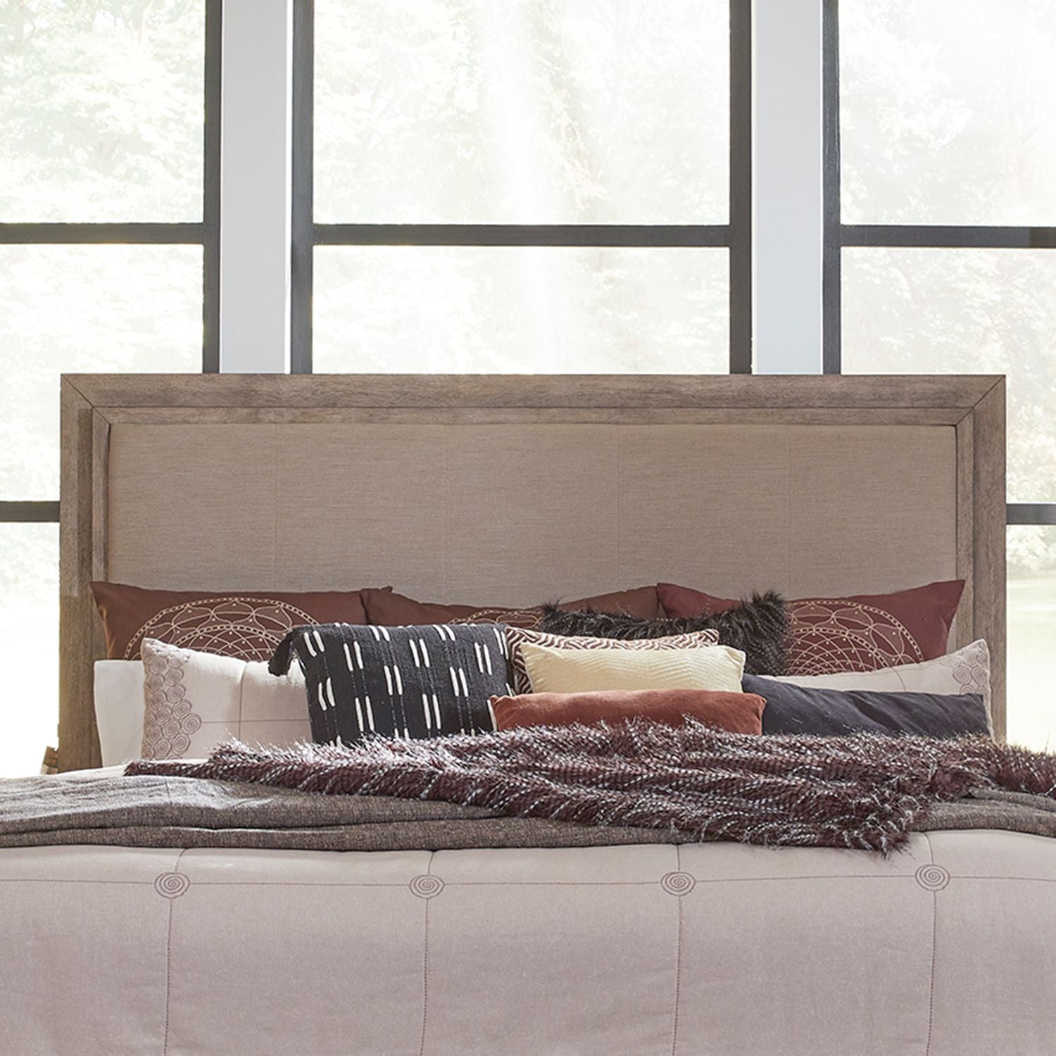 Canyon Road Queen Upholstery Panel Headboard with Lights