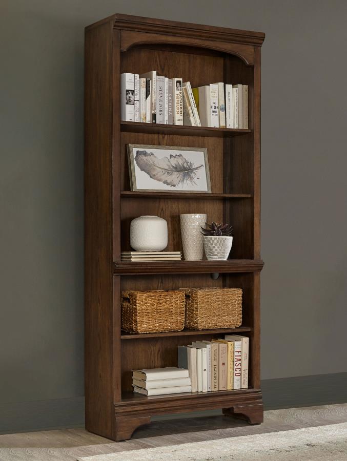 Hartshill 78-inch 4-shelf Bookcase Burnished Oak