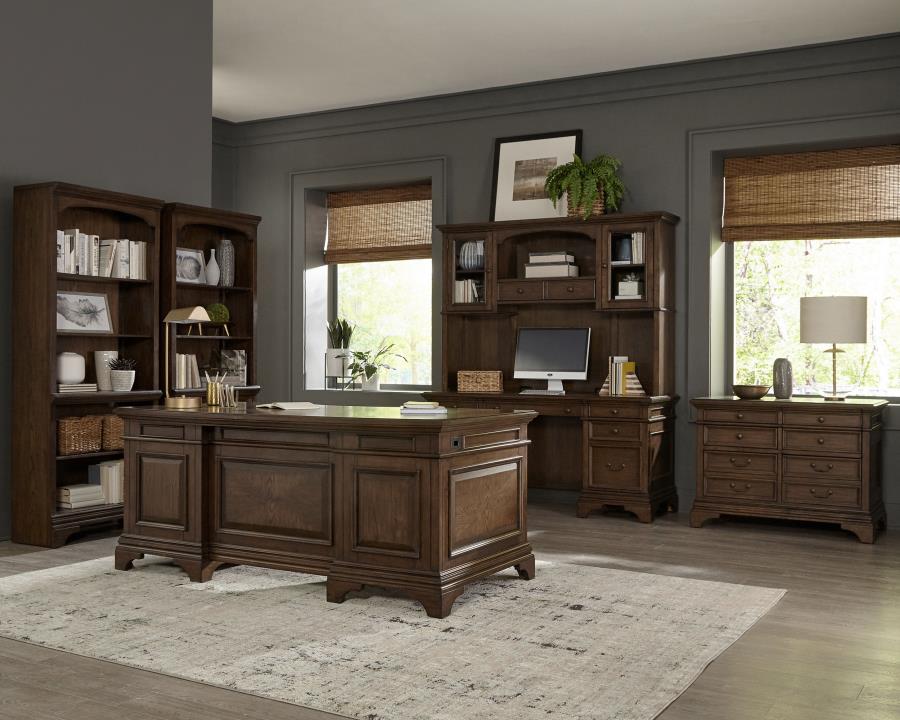 Hartshill 78-inch 4-shelf Bookcase Burnished Oak