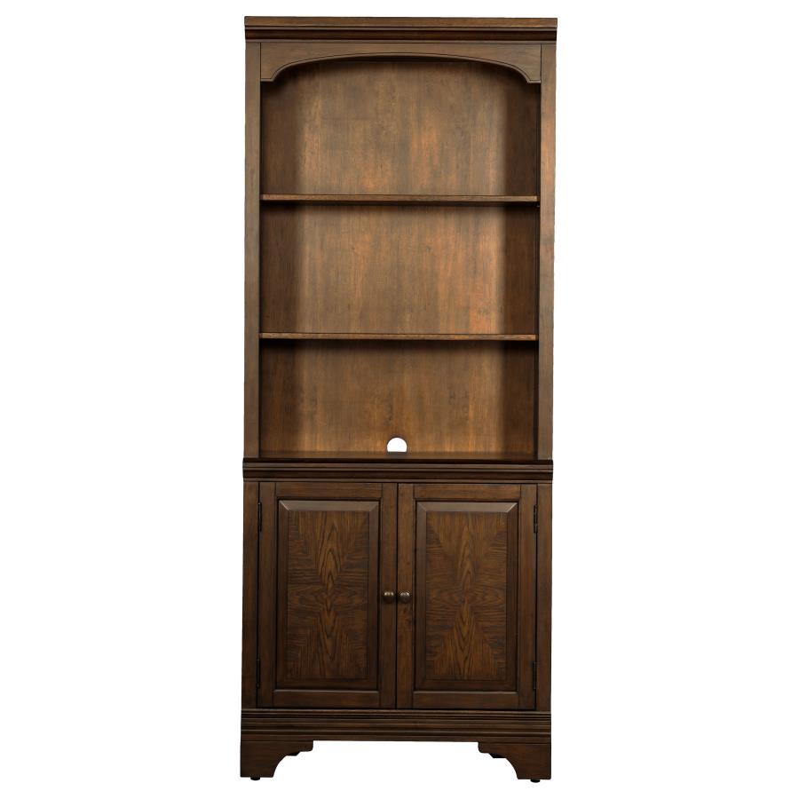 Hartshill 78-inch 4-shelf Cabinet Bookcase Burnished Oak