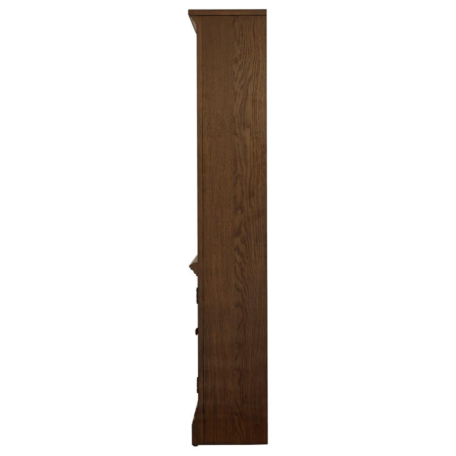 Hartshill 78-inch 4-shelf Cabinet Bookcase Burnished Oak