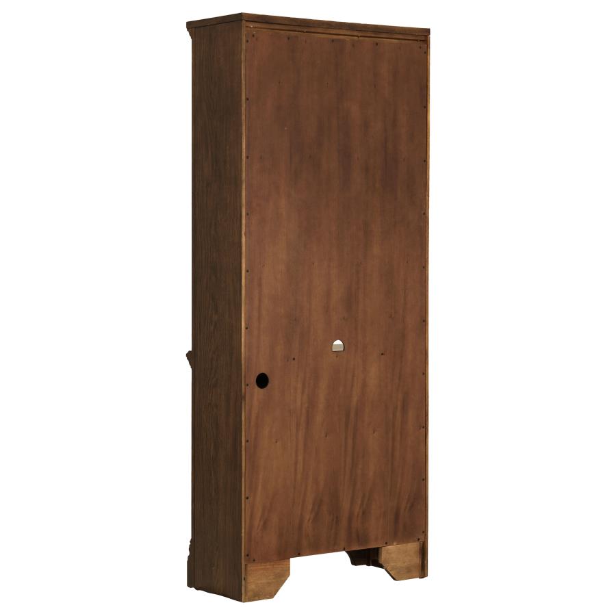 Hartshill 78-inch 4-shelf Cabinet Bookcase Burnished Oak