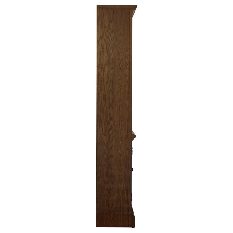 Hartshill 78-inch 4-shelf Cabinet Bookcase Burnished Oak