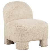 Lacombe Faux Fur Accent Chair Latte
