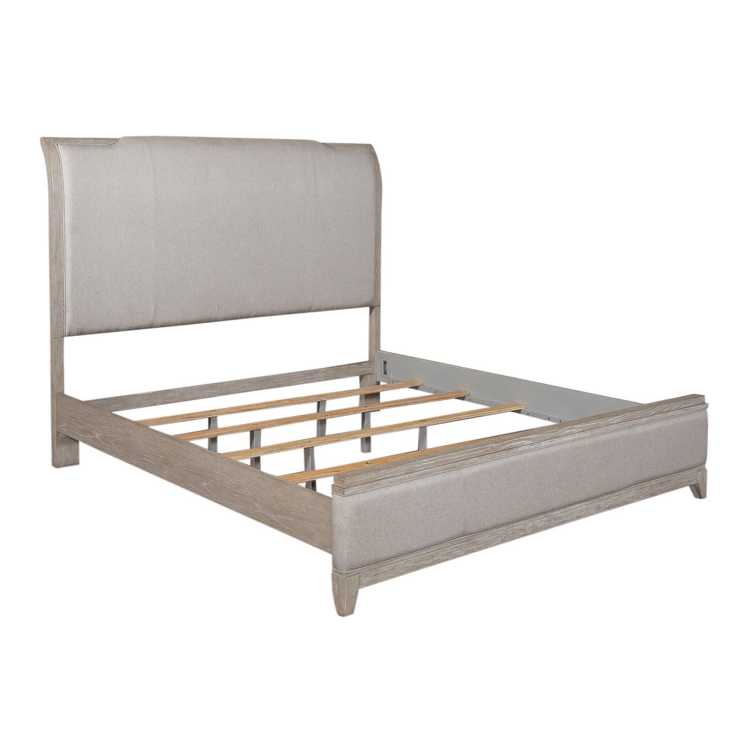 Belmar King California Upholstered Bed, Dresser & Mirror, Nightstand