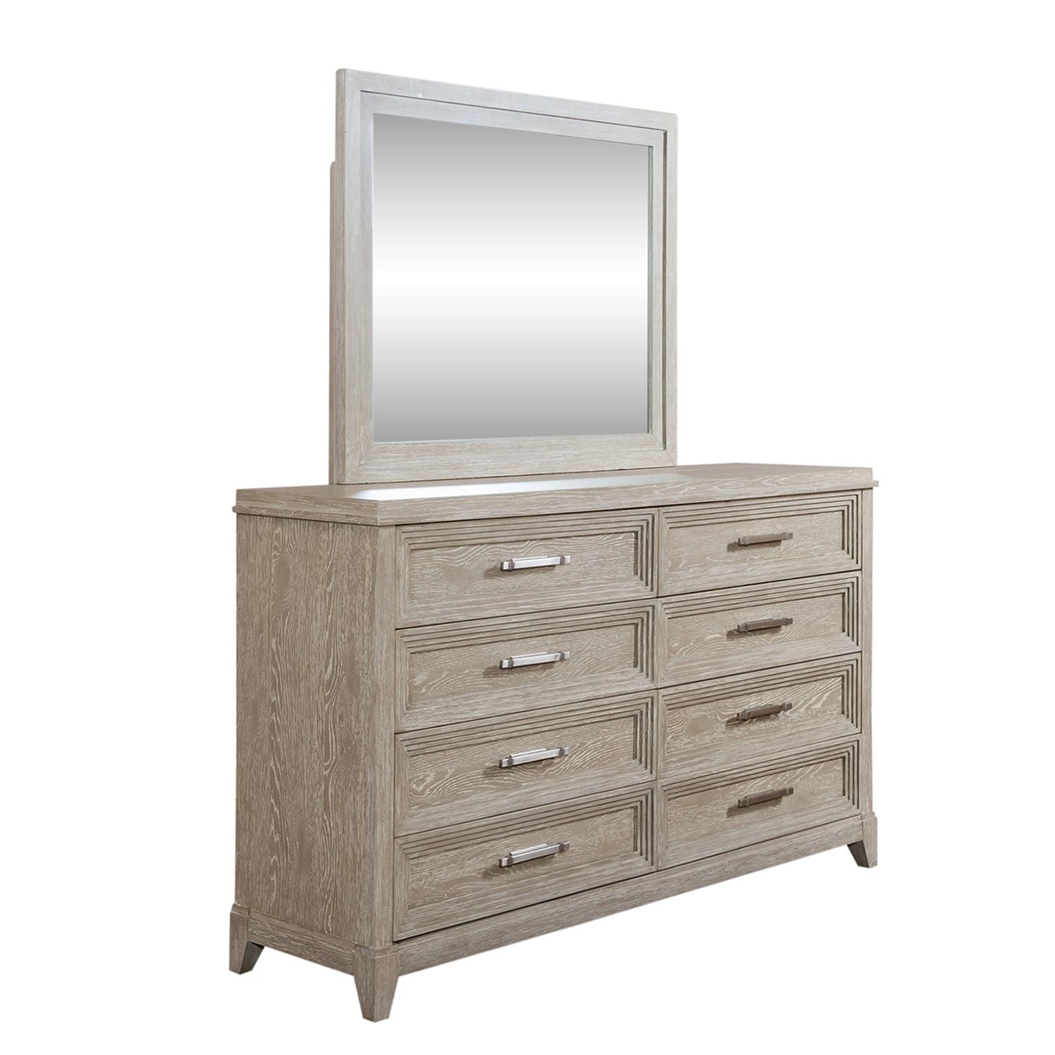 Belmar King California Upholstered Bed, Dresser & Mirror, Nightstand