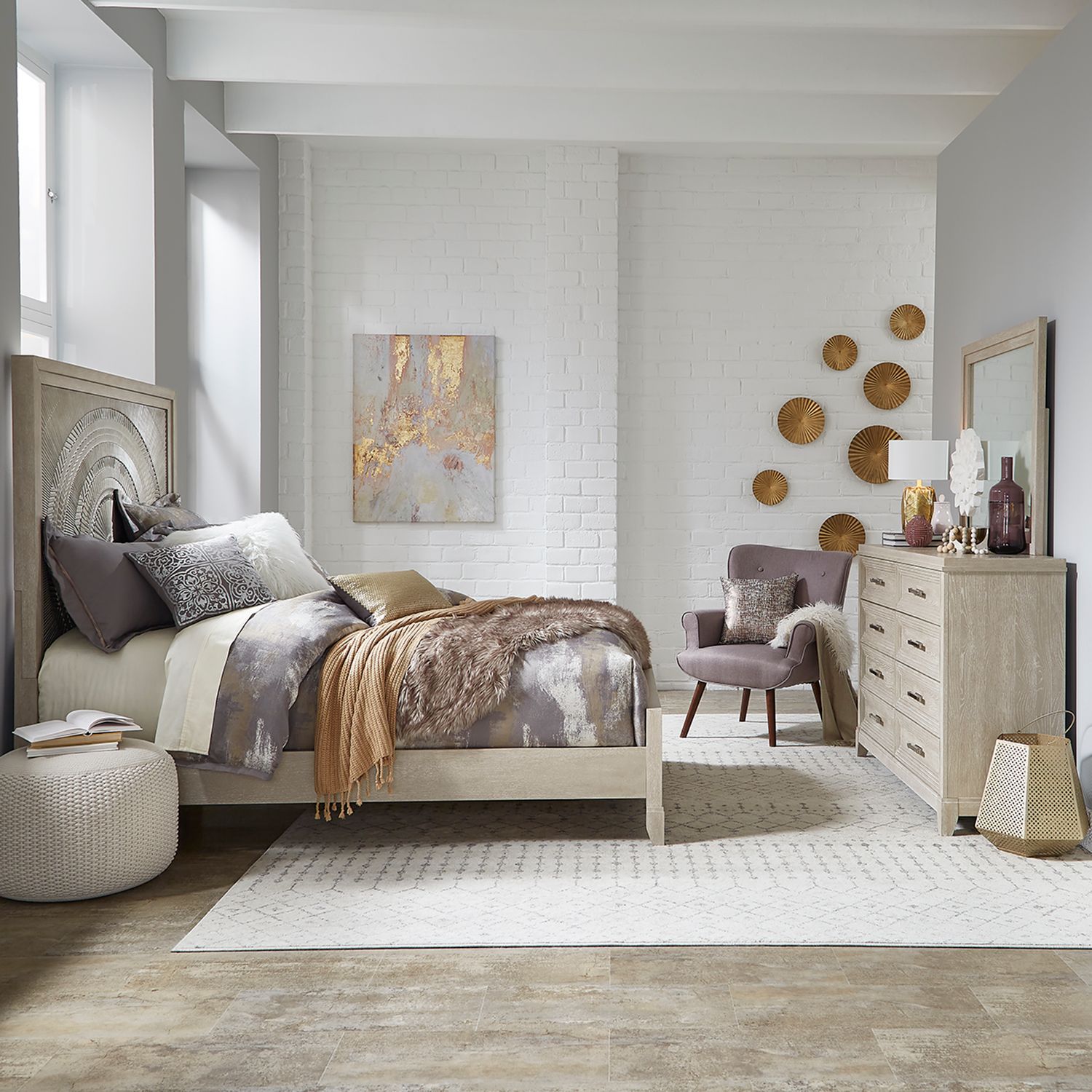 Belmar Queen Panel Bed, Dresser & Mirror