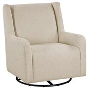 Serra Full-Circle Swivel Glider Chair with Shelter Arms Sandy Beige
