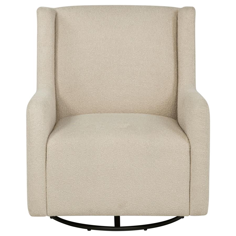 Serra Full-Circle Swivel Glider Chair with Shelter Arms Sandy Beige