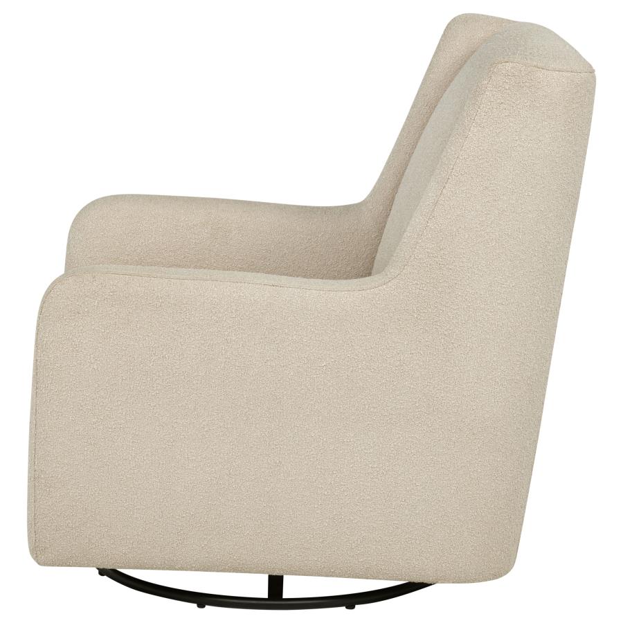 Serra Full-Circle Swivel Glider Chair with Shelter Arms Sandy Beige