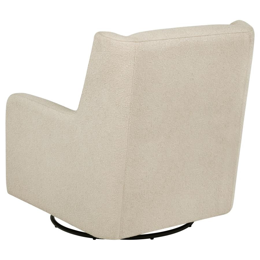 Serra Full-Circle Swivel Glider Chair with Shelter Arms Sandy Beige