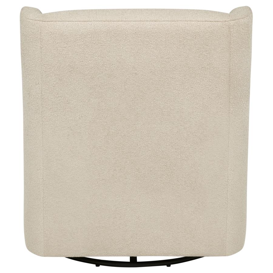 Serra Full-Circle Swivel Glider Chair with Shelter Arms Sandy Beige