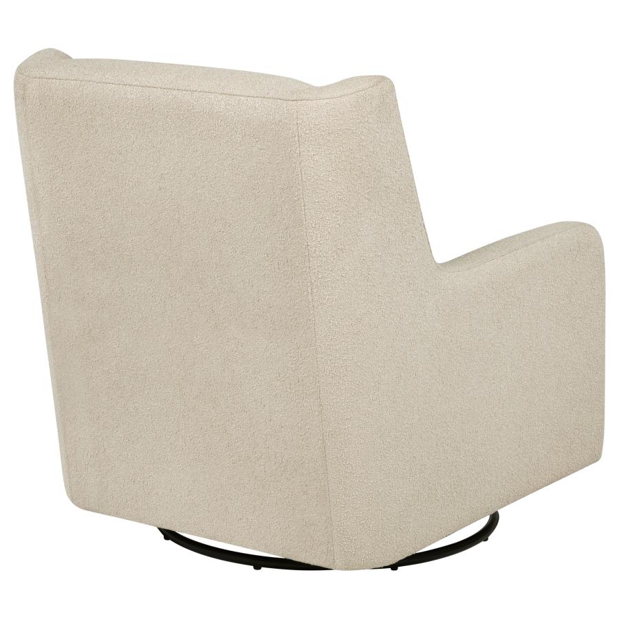 Serra Full-Circle Swivel Glider Chair with Shelter Arms Sandy Beige