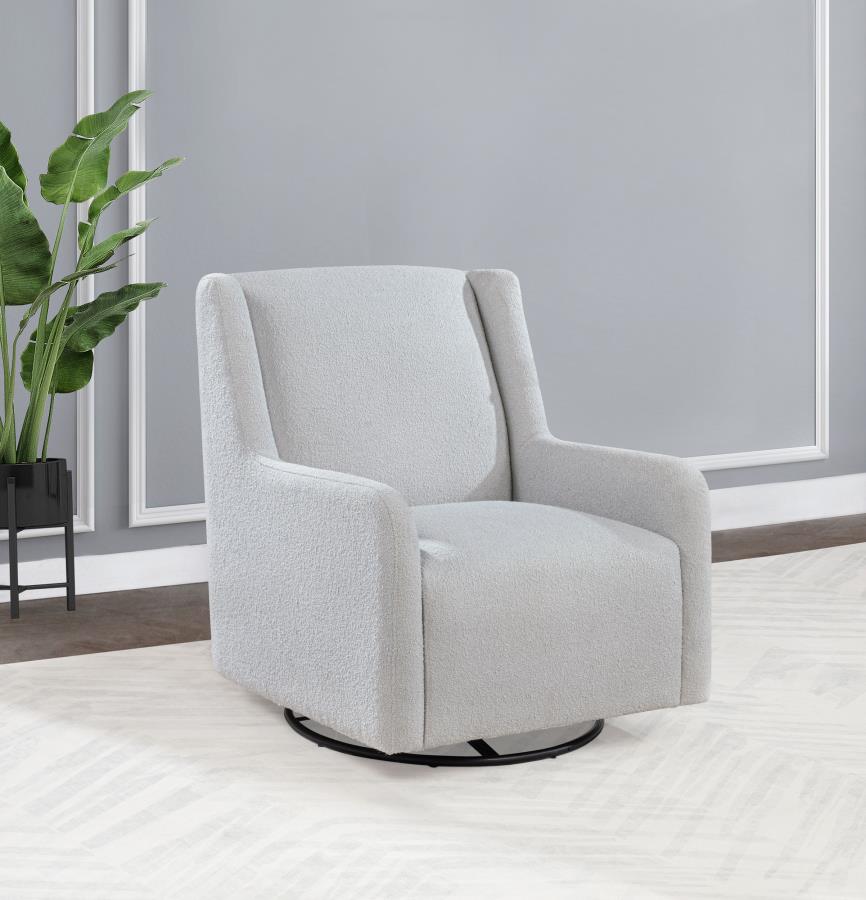 Serra Full-Circle Swivel Glider Chair with Shelter Arms Dove Grey
