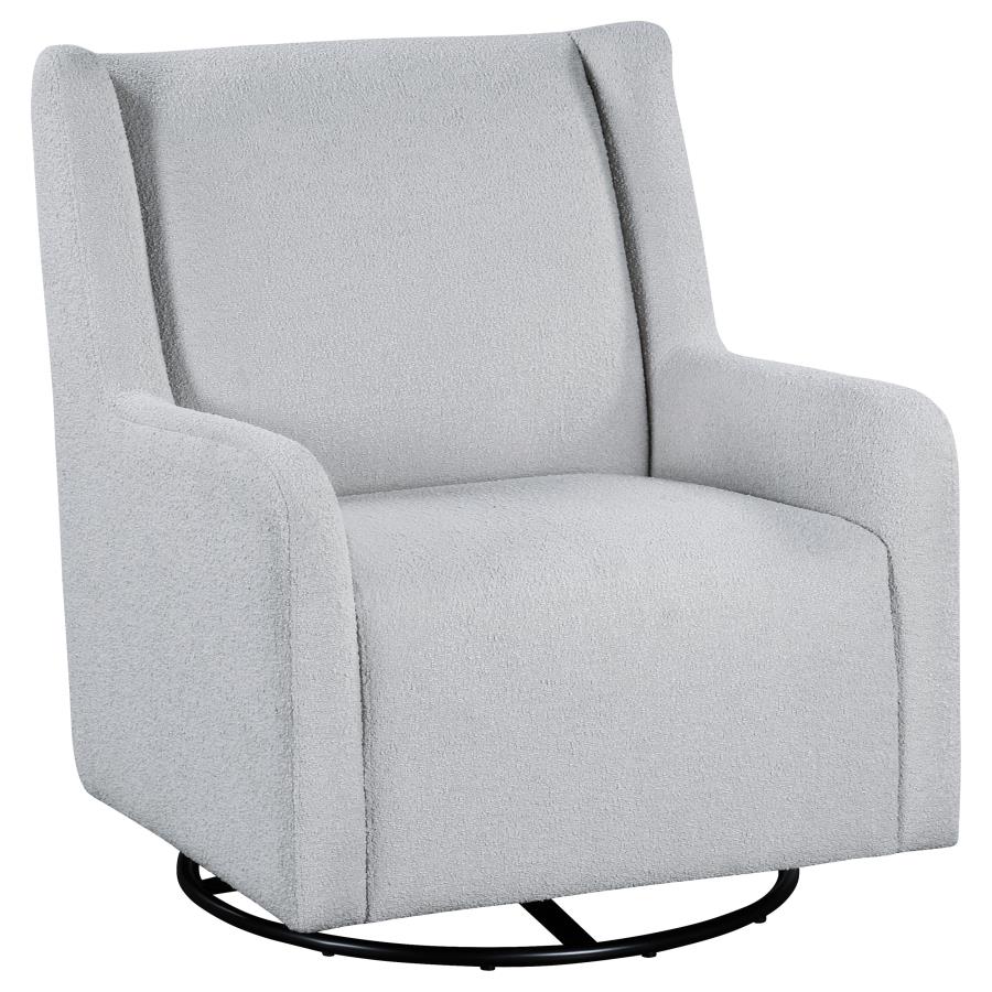 Serra Full-Circle Swivel Glider Chair with Shelter Arms Dove Grey