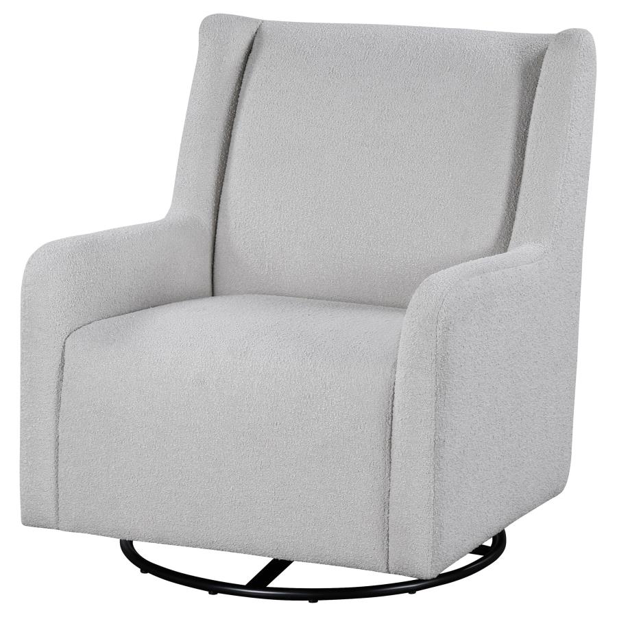 Serra Full-Circle Swivel Glider Chair with Shelter Arms Dove Grey