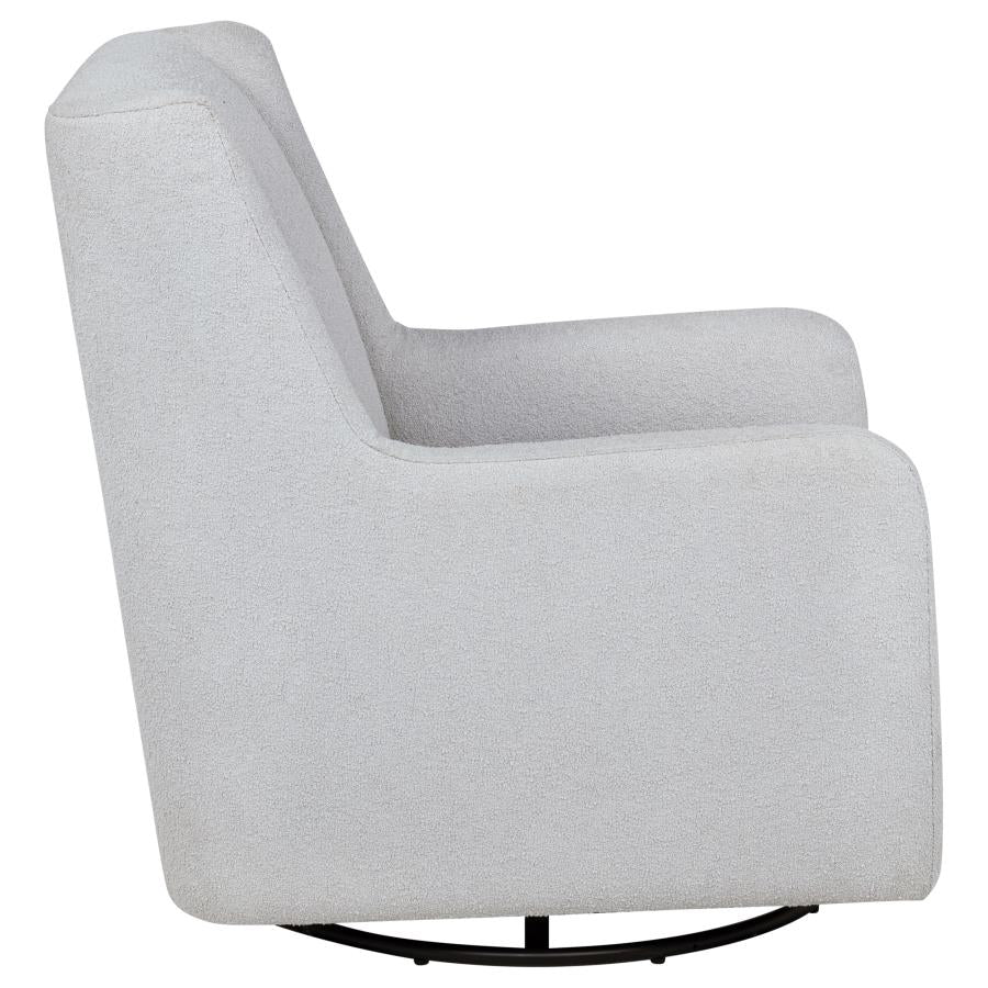 Serra Full-Circle Swivel Glider Chair with Shelter Arms Dove Grey