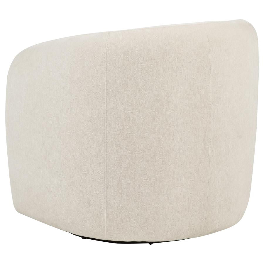 Gerley Faux Sherpa Chenille Upholstered Swivel Accent Chair Beige