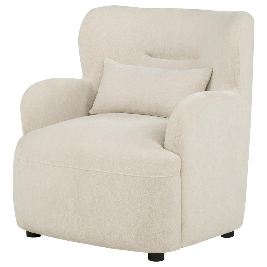 Duvall Contemporary Fabric Deep-Seated High-Back Accent Chair Beige